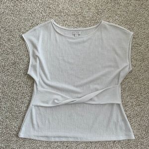 14th & Union Ivory Cap Sleeve Top, Size L